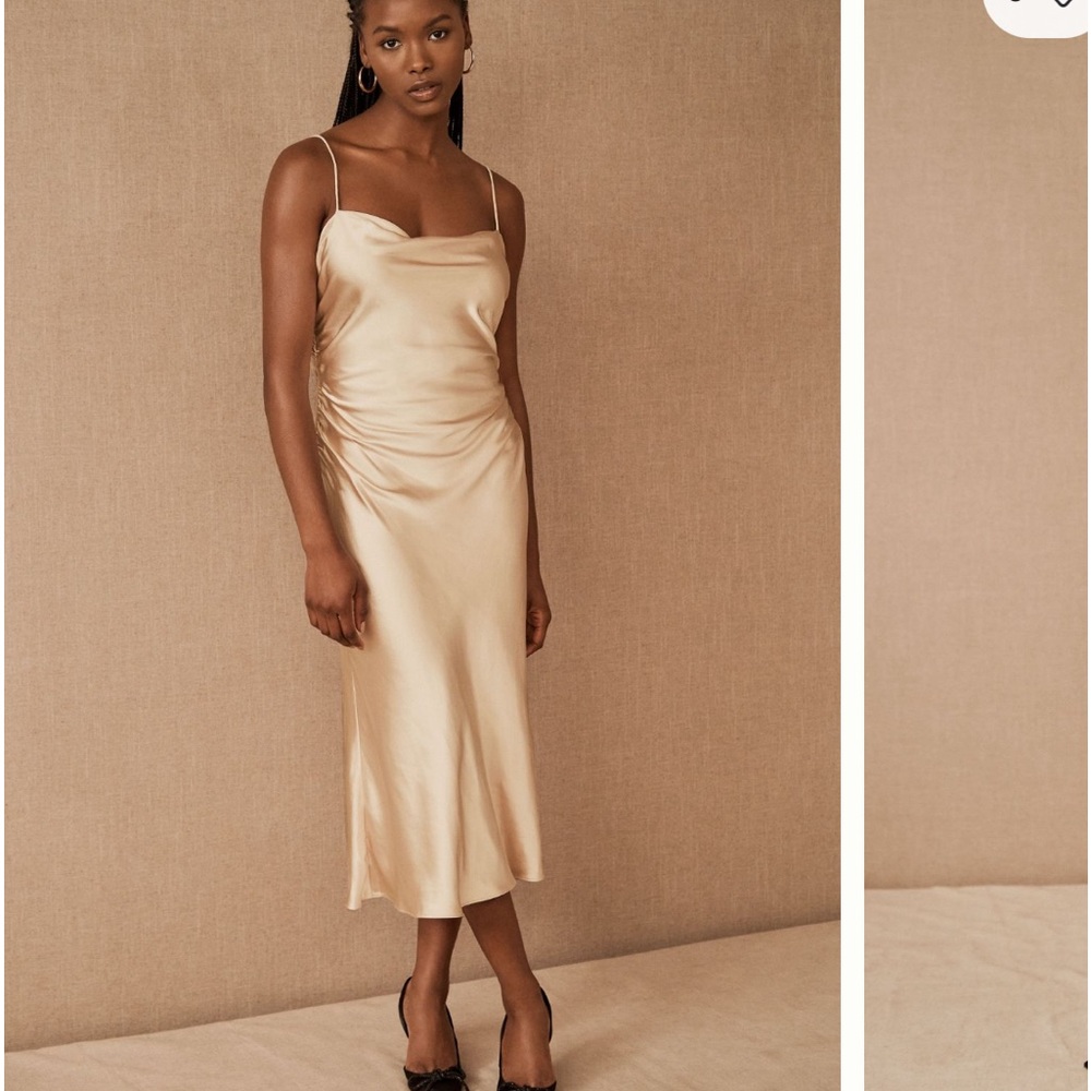 Brand new with tags Anthropologie  slip dress gold